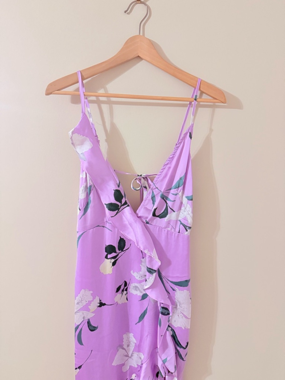 SIGNATURES • Lilac Floral Ruffle Slip Dress